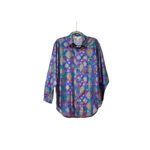 Vintage Jeri Marque 100% Silk Blouse Top Women’s M